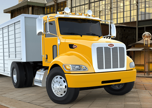 Yellow commercial truck