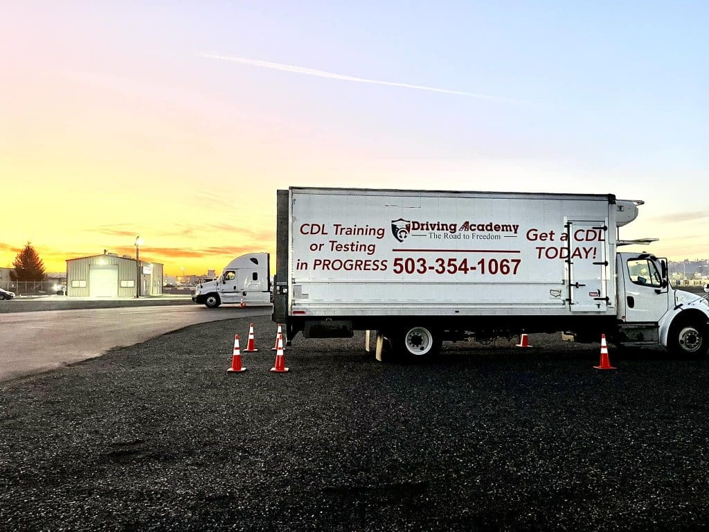 CDL Instruction, Truck in the yard Troutdale location